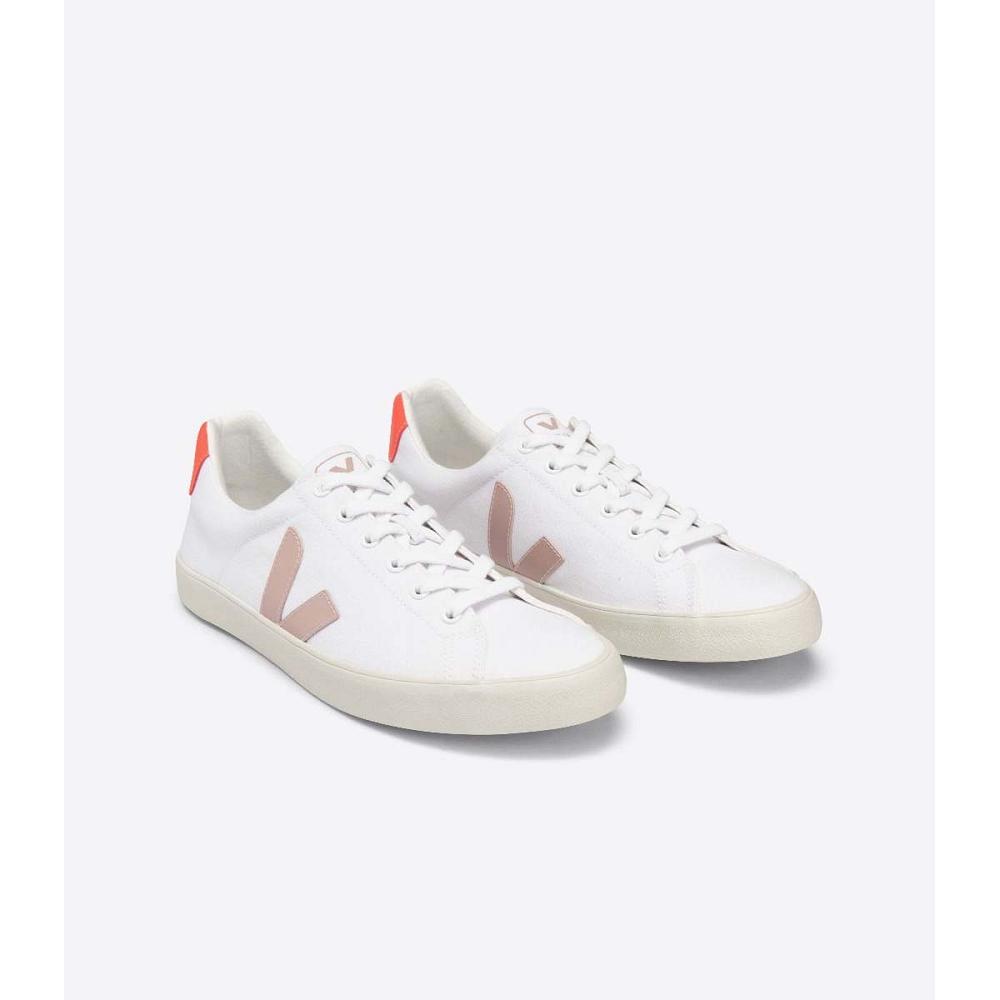 παπουτσια γυναικεια Veja ESPLAR SE CANVAS White/Orange | GR 512XYU